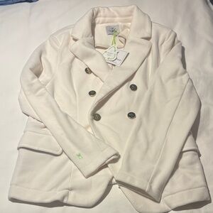 Dudley Stephens Cream Double-Breasted Blazer